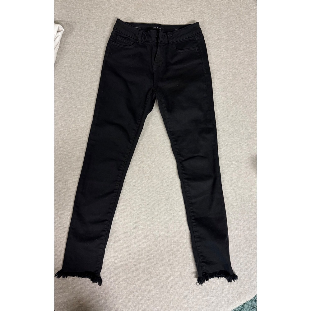 Miss Me Girls Black Skinny Jeans Raw Hem Size 10 Denim Pants